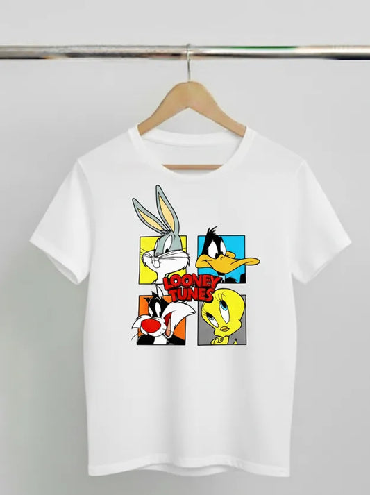 DivviK Looney Tunes Character Grid T-Shirt | Classic Bugs Bunny & Friends Tee