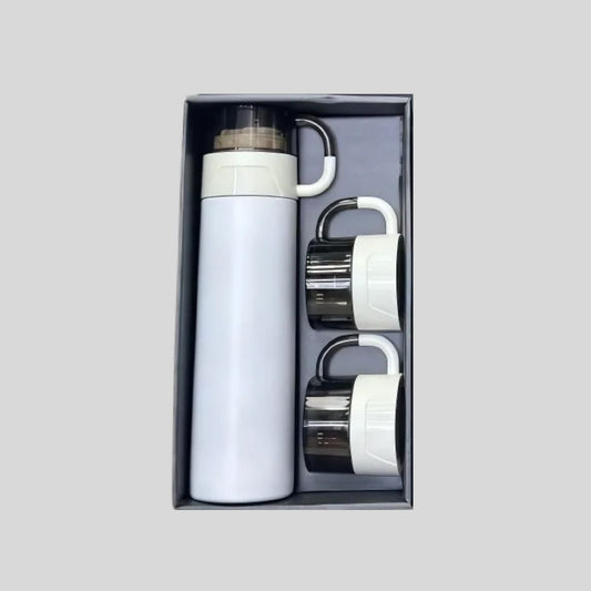 Heavy Flask Gift Set – 500ml Vacuum Flask with 2 Stainless Steel Mugs (Model 1871)