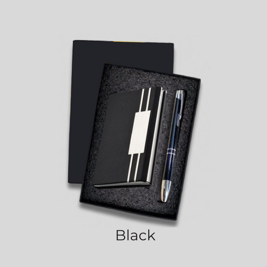 Premium Cardholder & Pen Gift Set -121 (Black Edition)