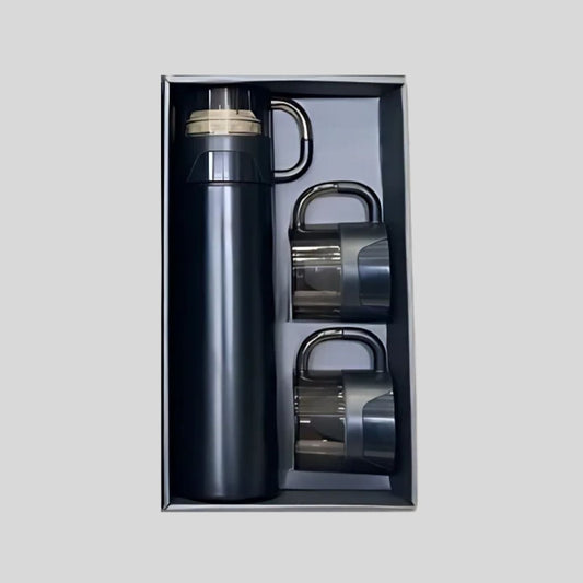 Heavy Flask Gift Set – 500ml Vacuum Flask with 2 Stainless Steel Mugs (Model 1872)