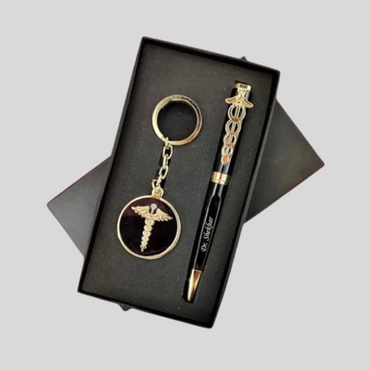 Premium Doctor's Gift Set – Pen & Medical Emblem Keychain 110