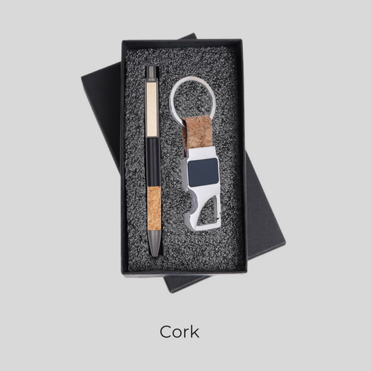 Eco DK Pen & Keychain Gift Set – 106 (Cork Edition)