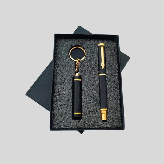 Luxury Black & Gold DK Pen Keychain Gift Set – 108