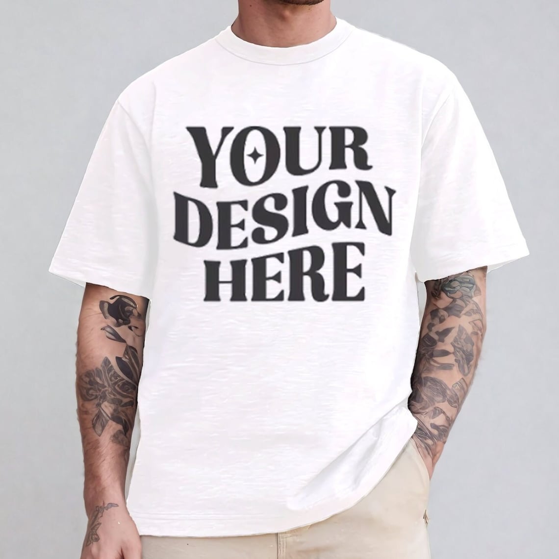 Give Your Design Here in White Oversized T-Shirt