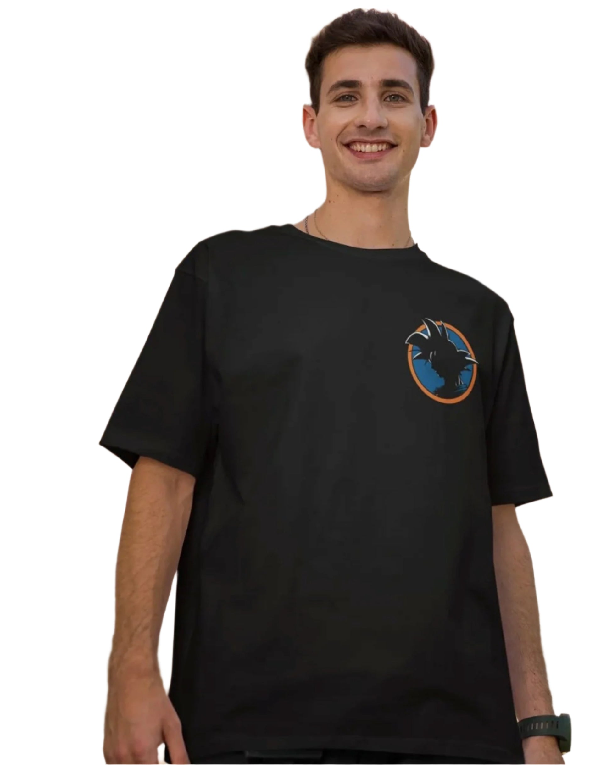Goku Ultra Instinct T-Shirt Power Unleashed in Black with Front View.