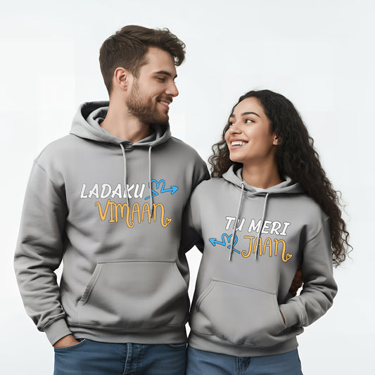 Ladaku Vimaan & Tu Meri Jaan Funny Couple Hoodies