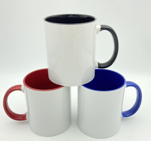DK – 11 Oz Porcelain White Handmade Ceramic Two tone Mug