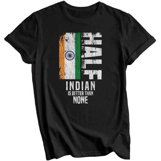 "Half Indian" t-shirt features a distinctive, high-quality print on premium fabric, showcasing our commitment to exceptional design and material excellence.