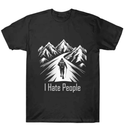 I Hate People Hiking Adventure Mountain Escape Graphic T-Shirt