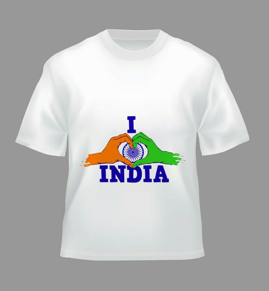 "I Love India" t-shirt features a distinctive, high-quality print on quality fabric, showcasing our commitment to exceptional design and material excellence.