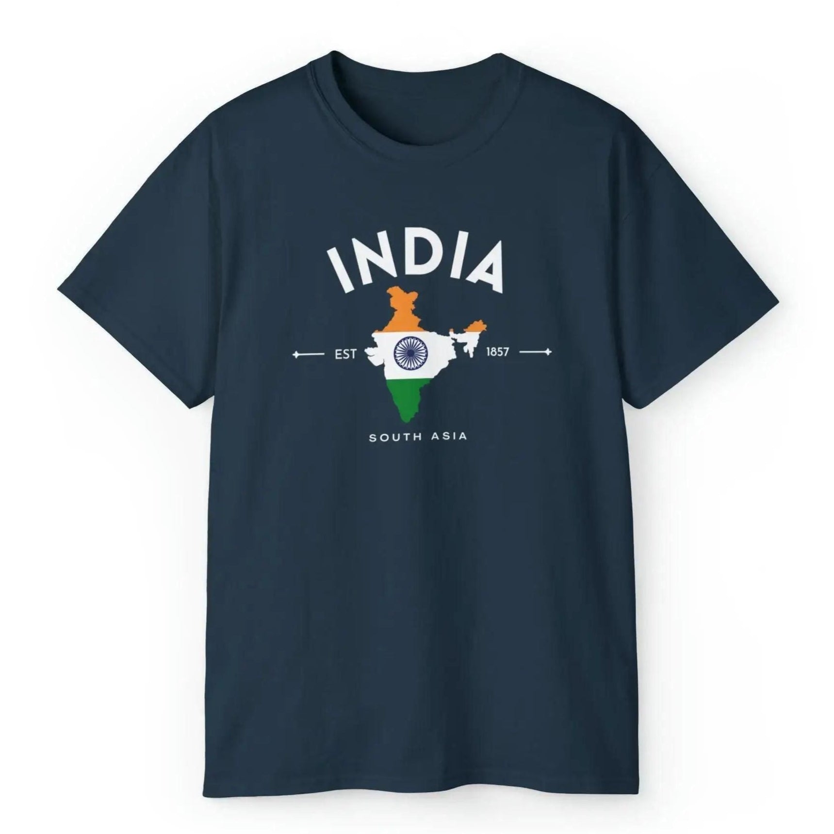 "India South Asia" t-shirt features a distinctive, high-quality print on quality fabric, showcasing our commitment to exceptional design and material excellence.