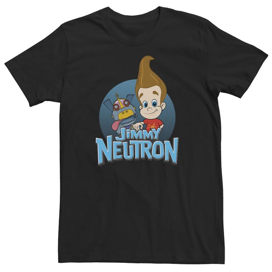  Black t-shirt featuring Jimmy Neutron and his robot dog Goddard with the "Jimmy Neutron" logo.