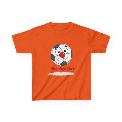 Kids' Light Orange Nose Day Soccer Ball Graphic T-shirt.