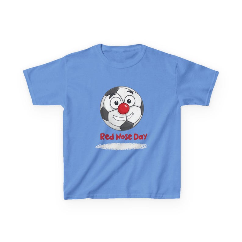 Kids' Royal Blue Red Nose Day Soccer Ball Graphic T-shirt
