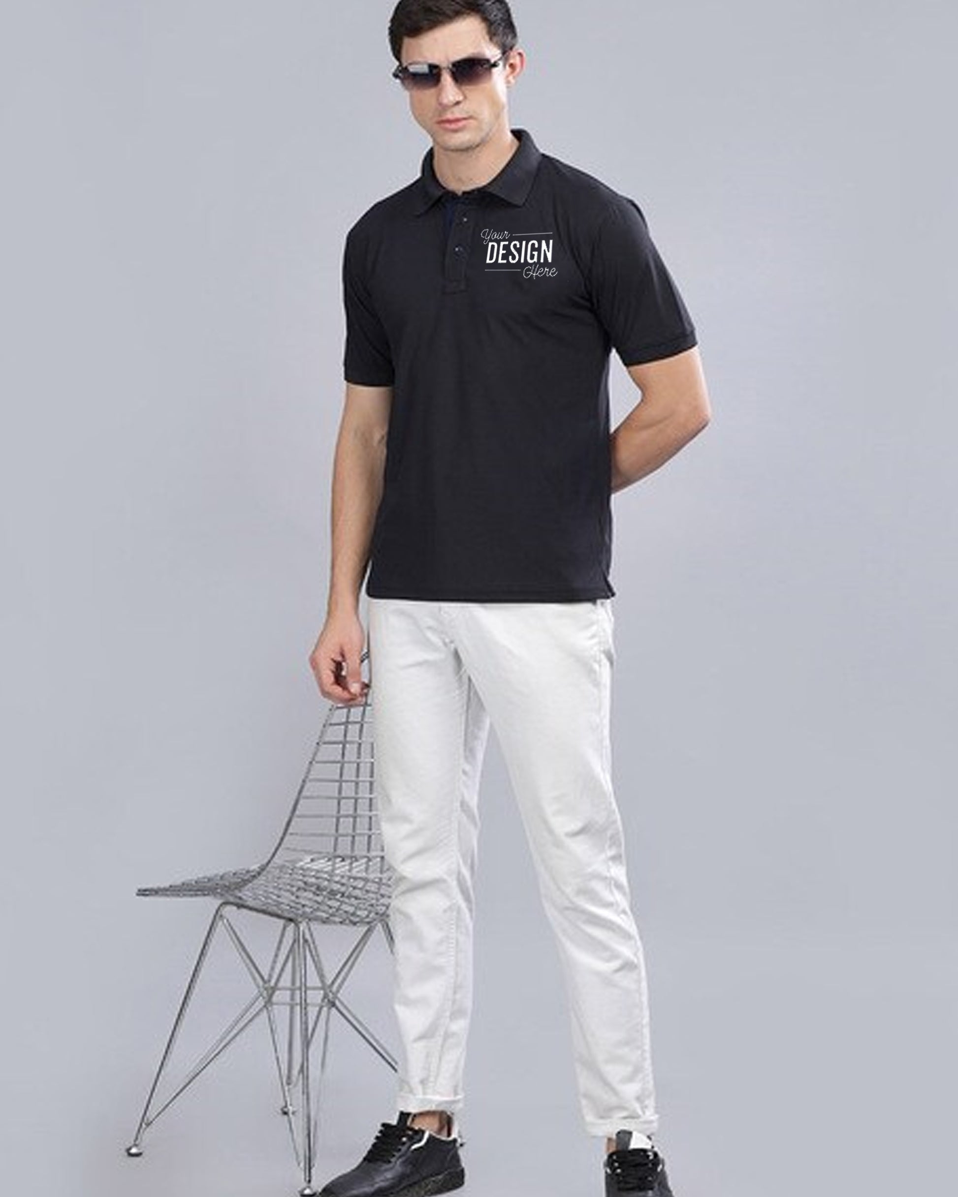 Stylish_Man_in_Black_Polo_T-Shirt_with_Your_Design_Here_Text