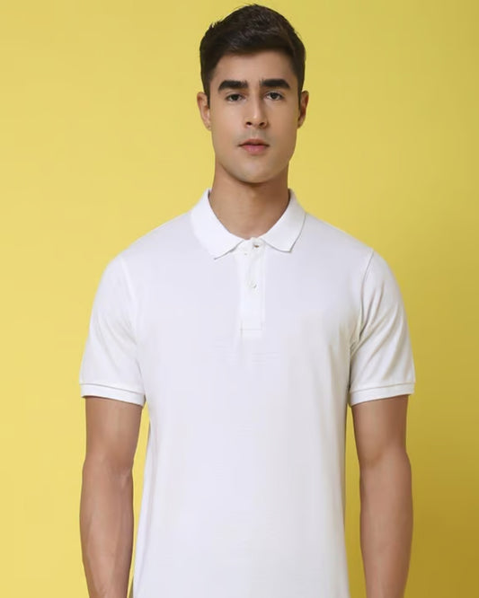 Men_s_Plain_White_Casual_Polo_TShirt_Front_side_view