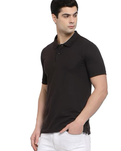 Men_s_Regular_Fit_Black_Polo_Tshirt_Casual_Wear Side view
