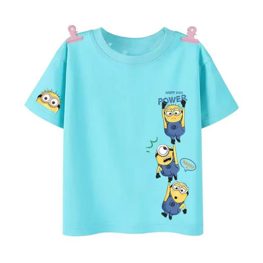 Kids t-shirt with Minions Power cartoon graphic and playful Happy Days theme design