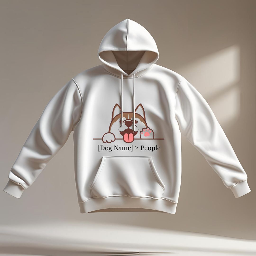 [Dog Name] > People – Personalized Dog Lover Hoodie