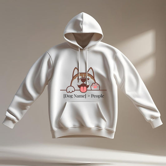 [Dog Name] > People – Personalized Dog Lover Hoodie