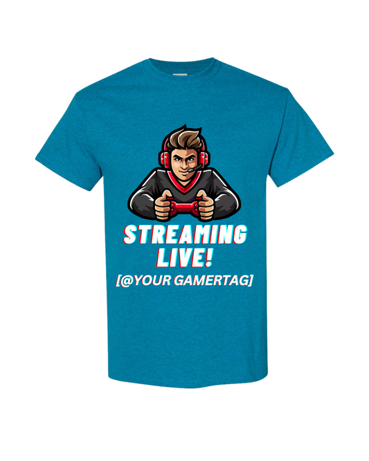 🎮 Streaming Live Tee – Custom Gamertag Edition
