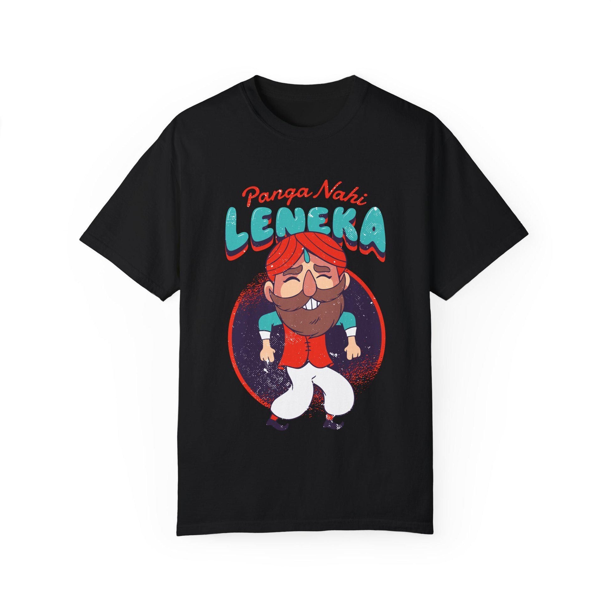 Panga Nahi Leneka: Funny Indian Slang with Quirky Character T-Shirt