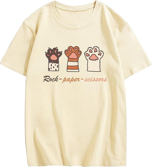 "Paw-per-Scissors" t-shirt features a unique, high-quality print and offers a custom face option, highlighting our premium design and personalization capabilities.
