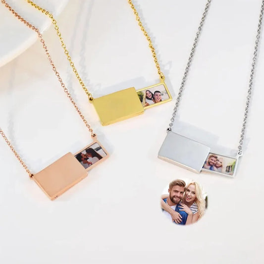 Premium Stainless Steel Hidden Photo Frame Pendant – Customisable