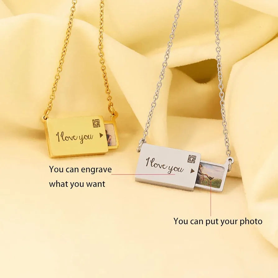 Premium Stainless Steel Hidden Photo Frame Pendant – Customisable