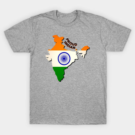"Proud Indian" t-shirt features a distinctive, high-quality print on quality fabric, showcasing our commitment to exceptional design and material excellence.