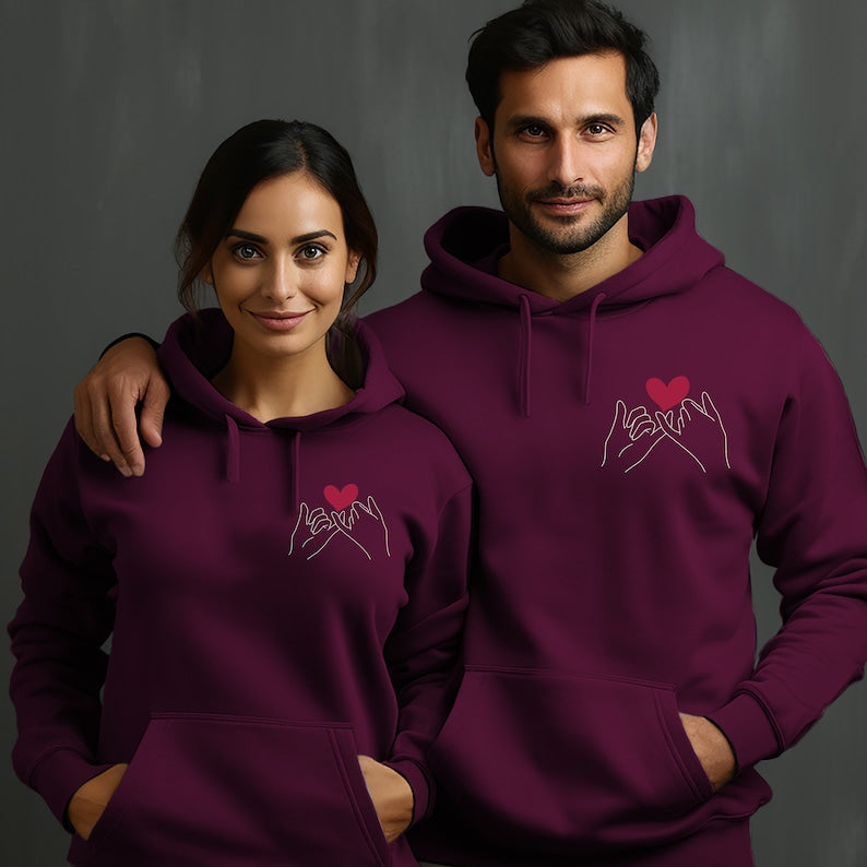 Purple Promise of Love Forever Couple Hoodies