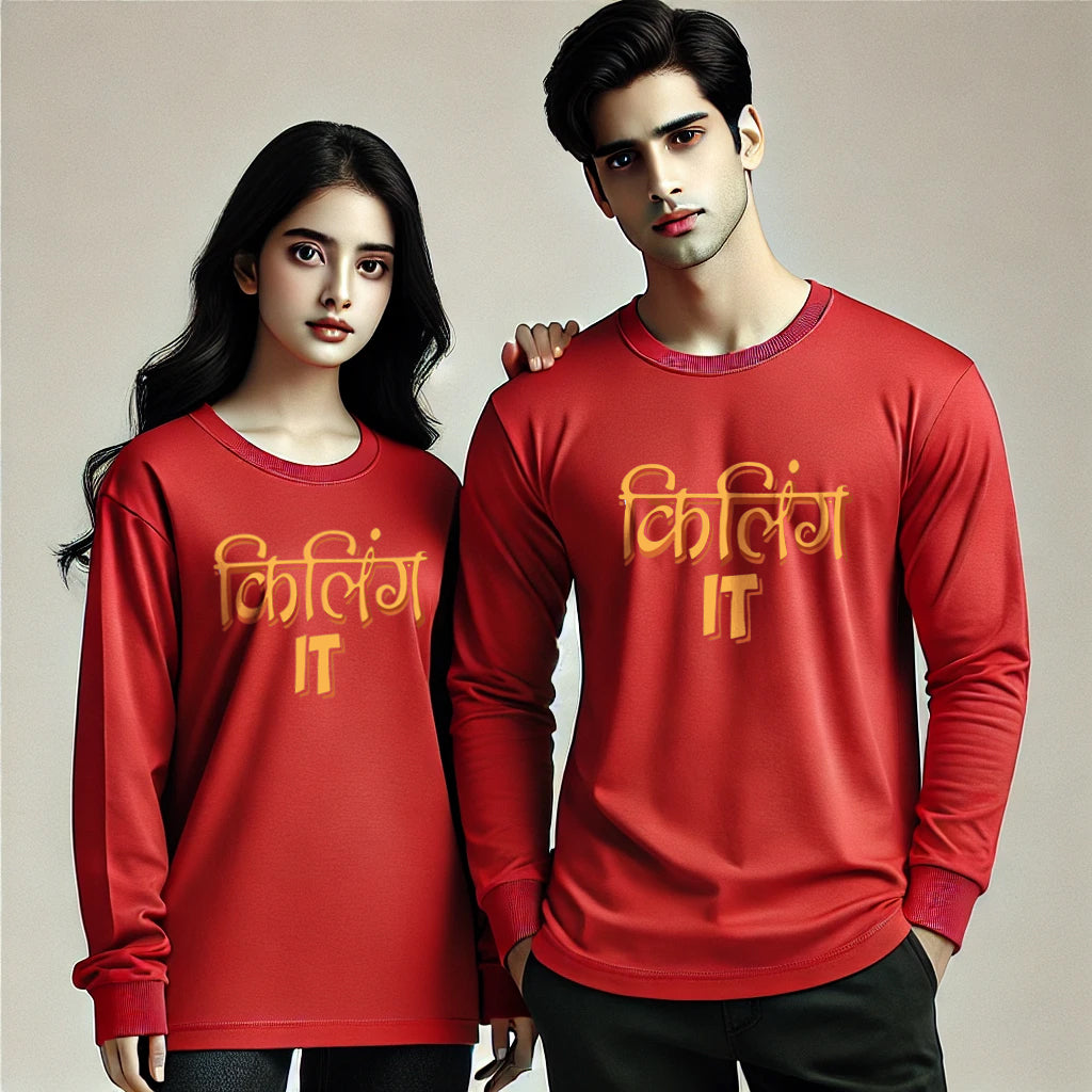 Killing It Funny Long Sleeve Couple T-Shirts