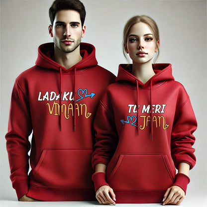 Ladaku Vimaan & Tu Meri Jaan Funny Couple Hoodies