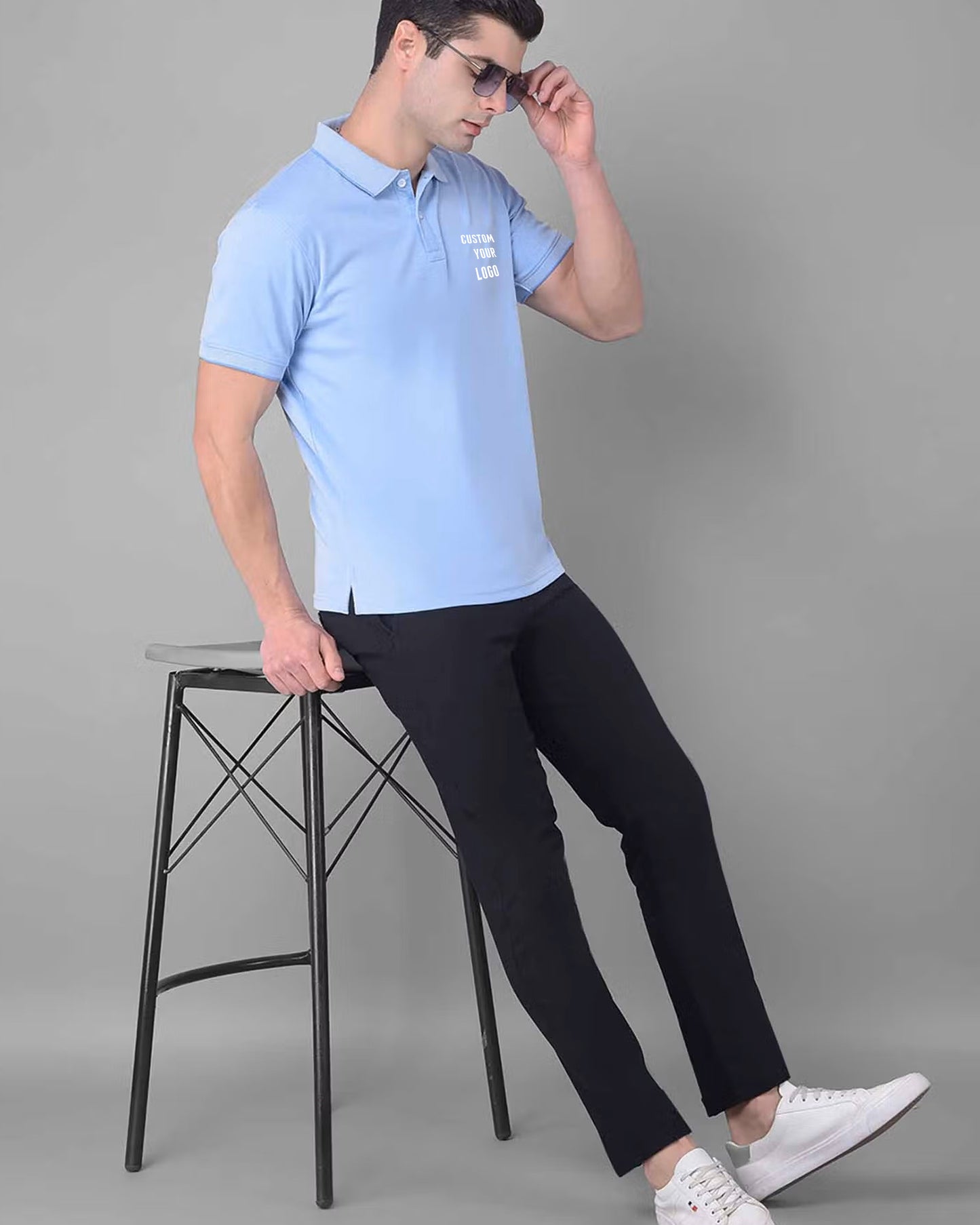 Rightside_Light_Blue_Polo_TShirt_with_CUSTOM_YOUR_LOGO_Text