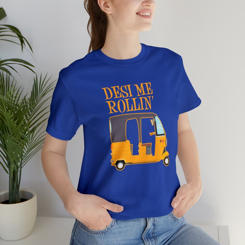 Royal Blue "Desi Me Rollin'" Auto Rickshaw Graphic T-shirt