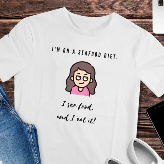 Seafood Diet T-Shirt - Humorous Foodie Apparel