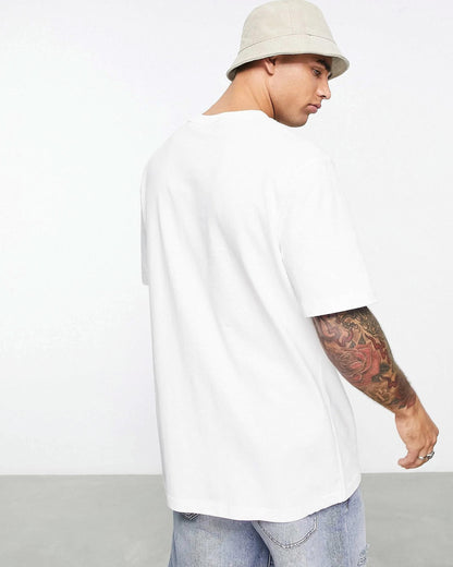 Side View of Plain White Oversize T-Shirt
