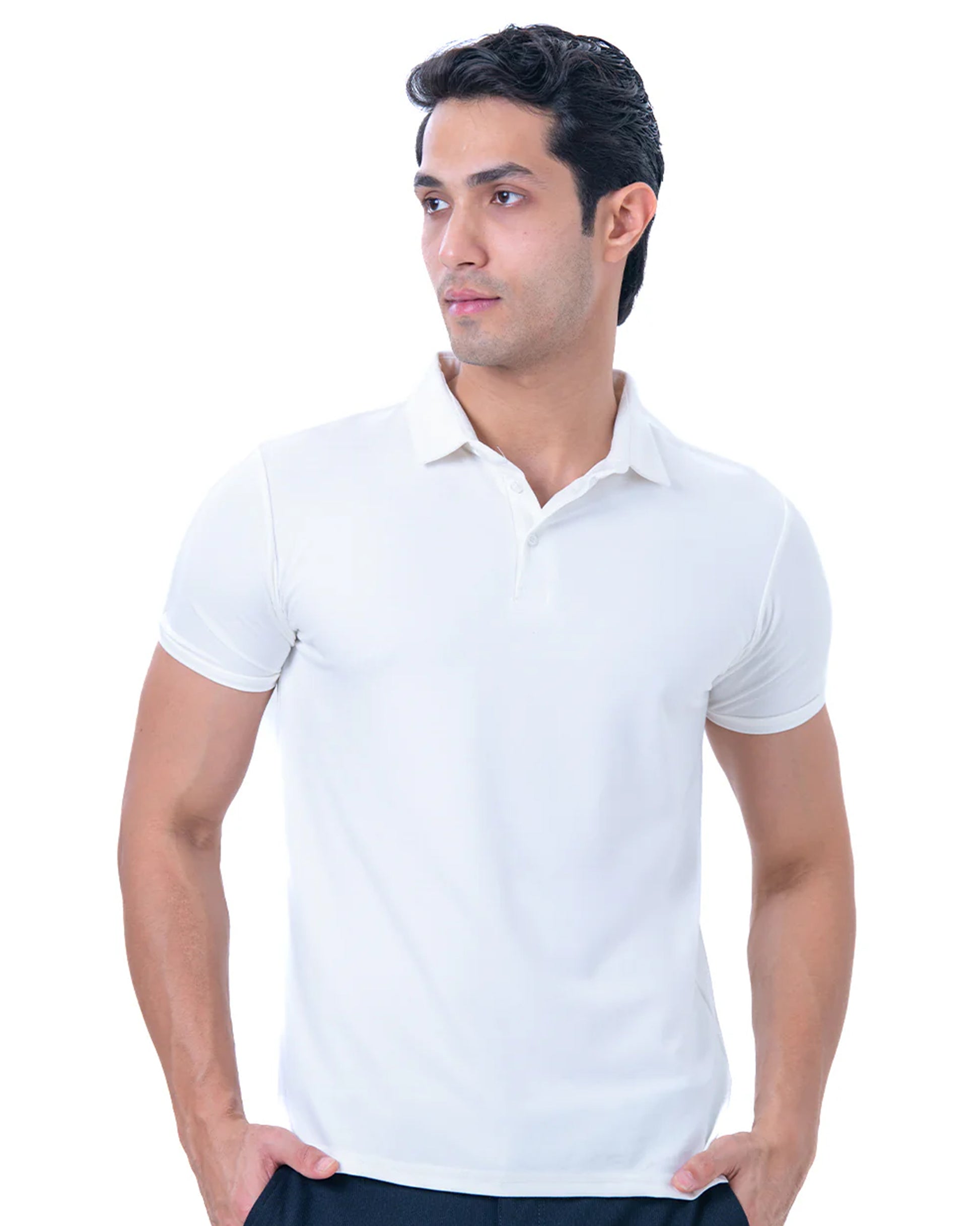 Smart_Casual_Look_Men_in_White_Polo_T-shirt_Close_view