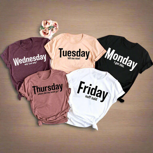 Days of The Week Themed T-Shirts