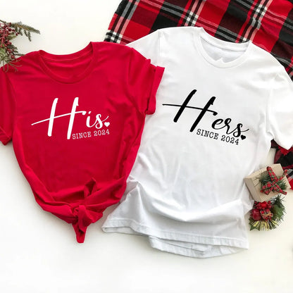 Customised His Hers Themed Couple T-Shirts