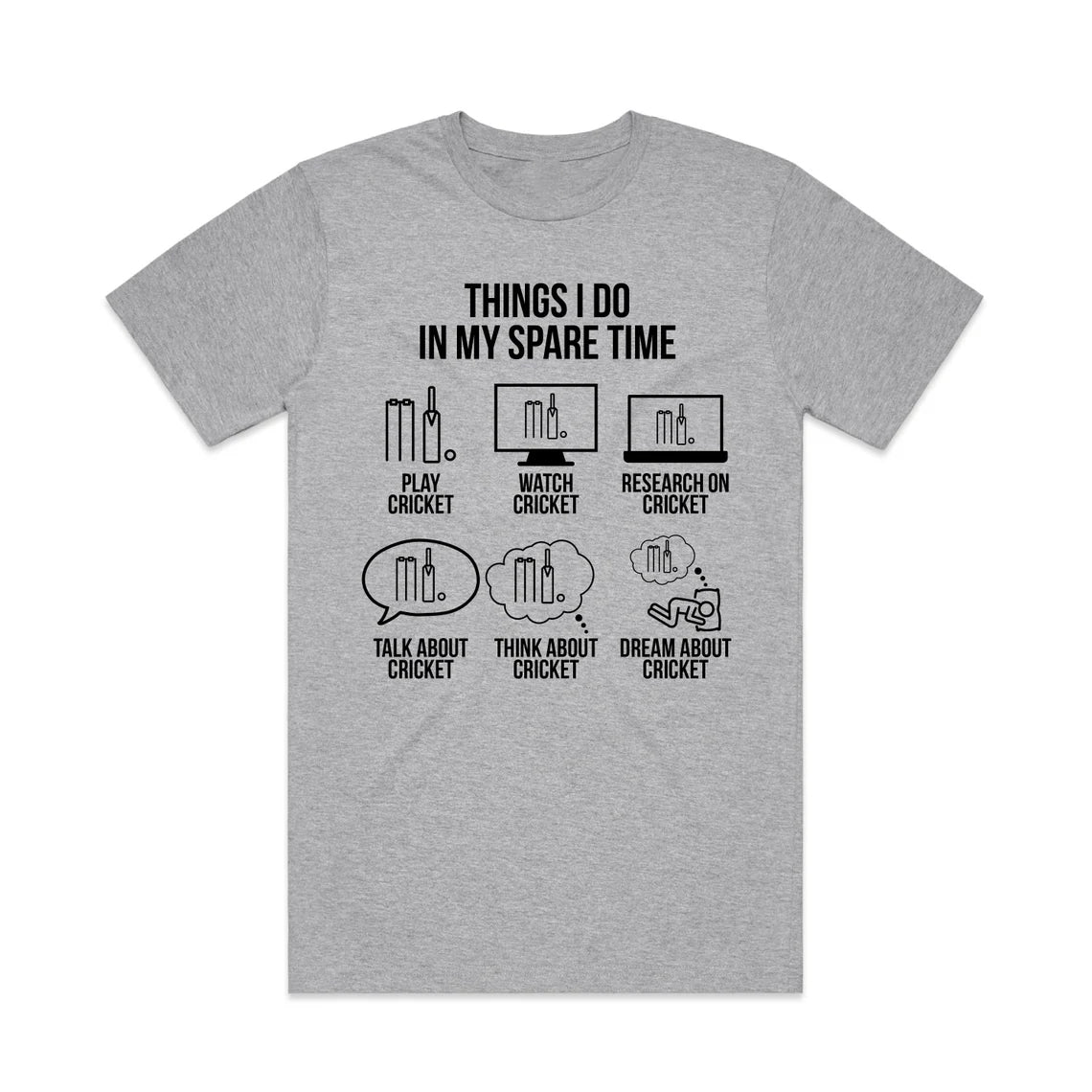 Cricket Lover Daily Lifestyle Theme T-Shirt