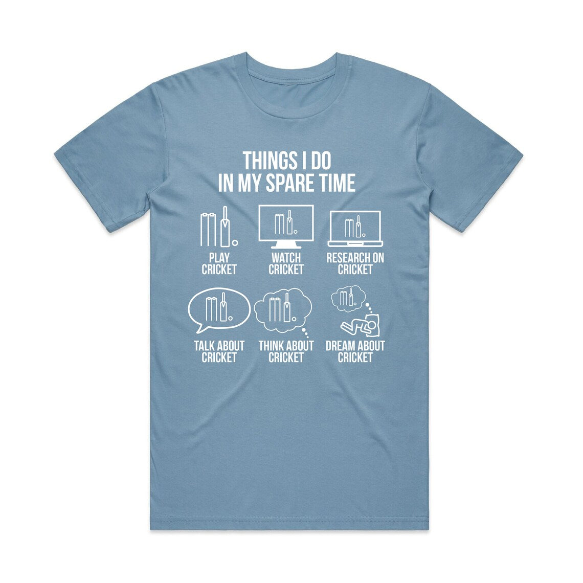 Cricket Lover Daily Lifestyle Theme T-Shirt