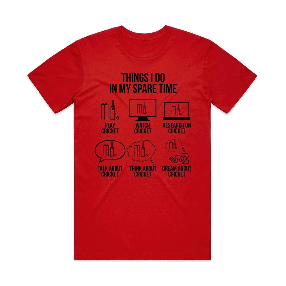 Cricket Lover Daily Lifestyle Theme T-Shirt