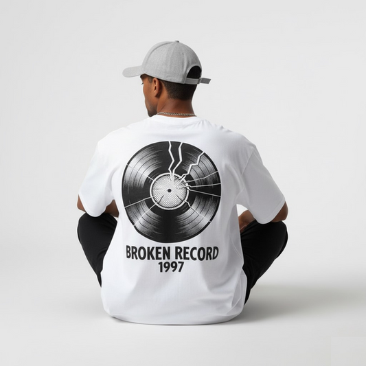 Broken Record Graphic Oversized T-Shirt