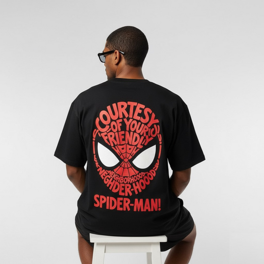 Spider-Man "Courteous" Graphic Oversized T-Shirt