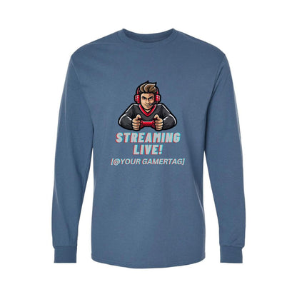 🎮 Streaming Live Long Sleeve Tee – Custom Gamertag Edition