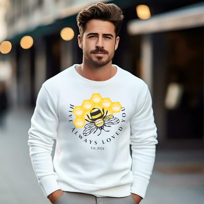 White Man "Hive Always Loved You" Bee Graphic Sweatshirt