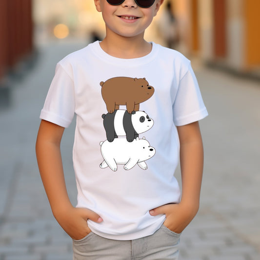 Bear Brothers Walking Print in White T-Shirt