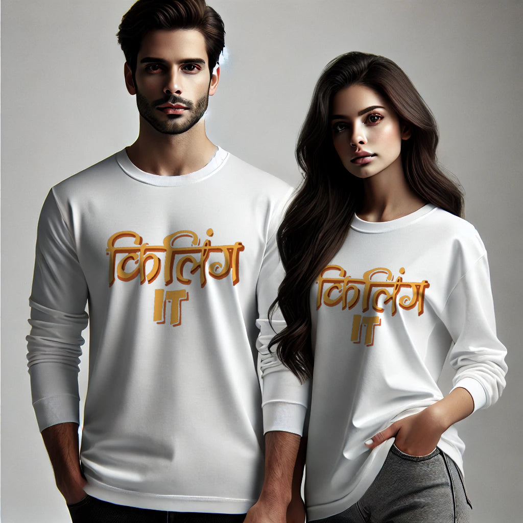 Killing It Funny Long Sleeve Couple T-Shirts