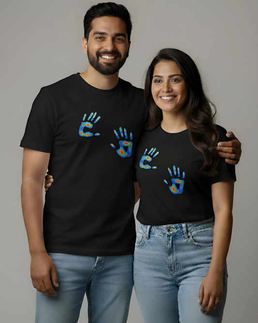 Thermal Handprint matching couple T-shirts